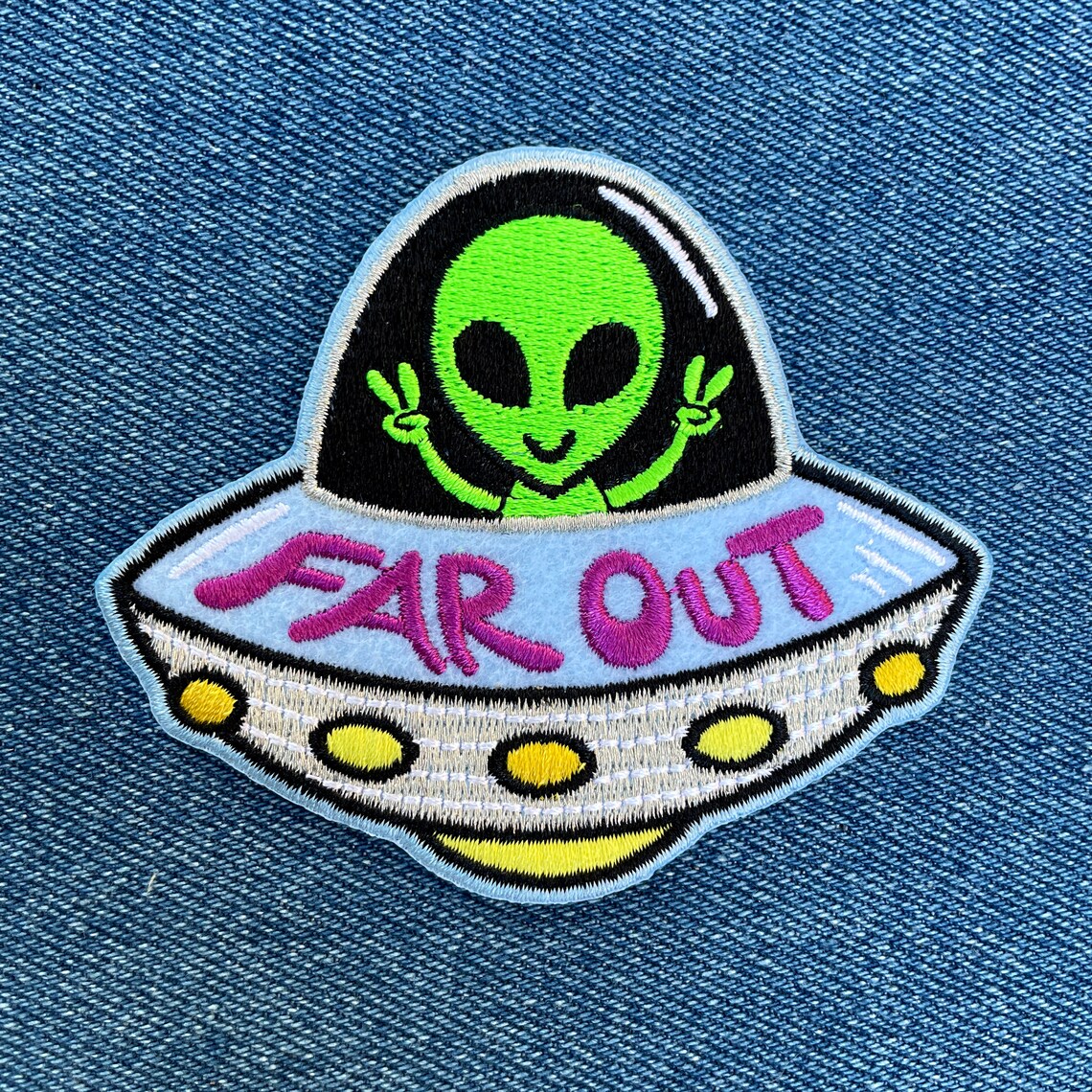 Far Out UFO Alien Iron on Patch - Etsy