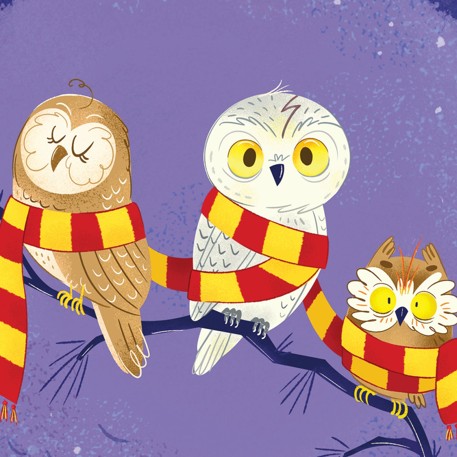 Harry Potter Owls Art Print Etsy