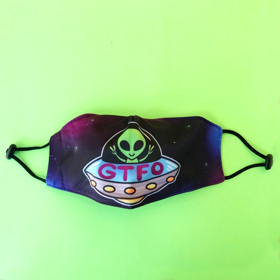 GTFO Alien UFO face mask - adjustable and with filter