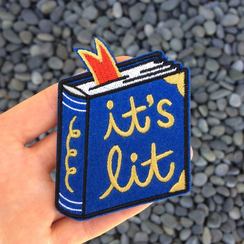 Its Lit (erature) Book Iron On Patch