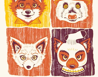Fantastic Fox Friends 8x10&quot; Art Print