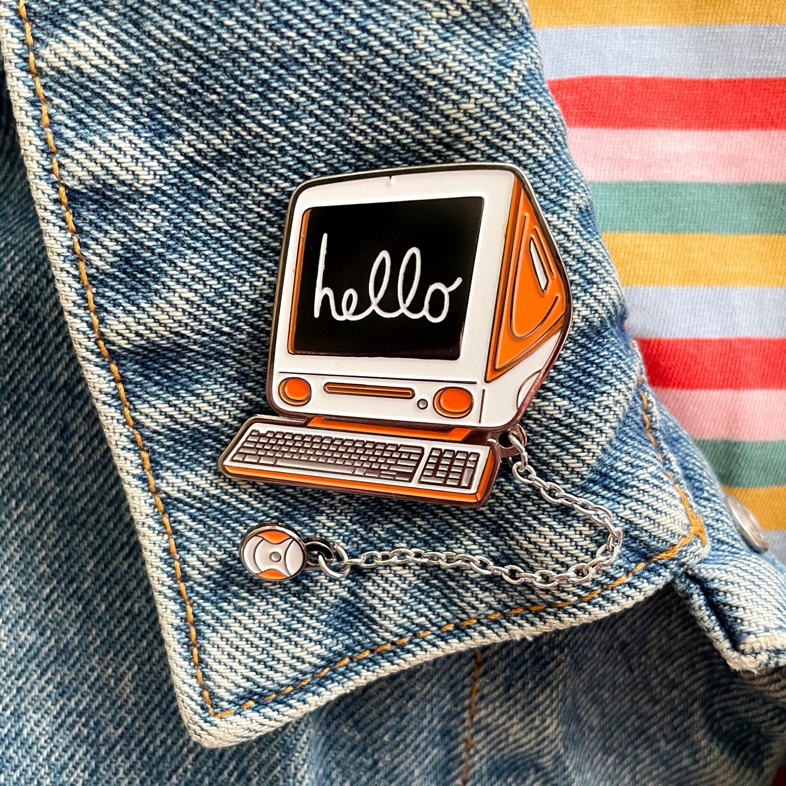 Apple iMac - Pick your Color - Enamel Pin with Mouse on Chain