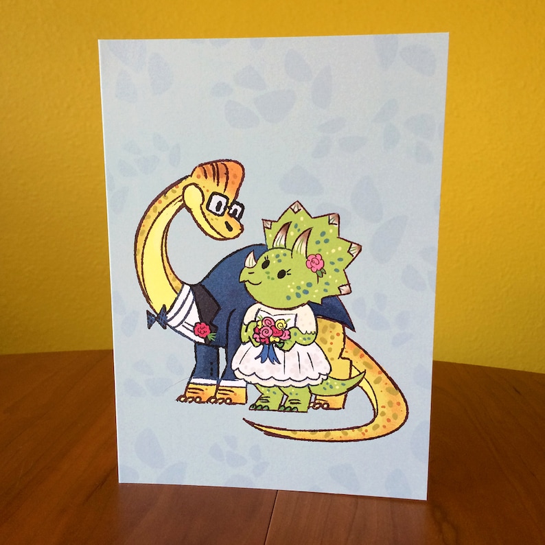 Dinosaur Wedding Card - Etsy