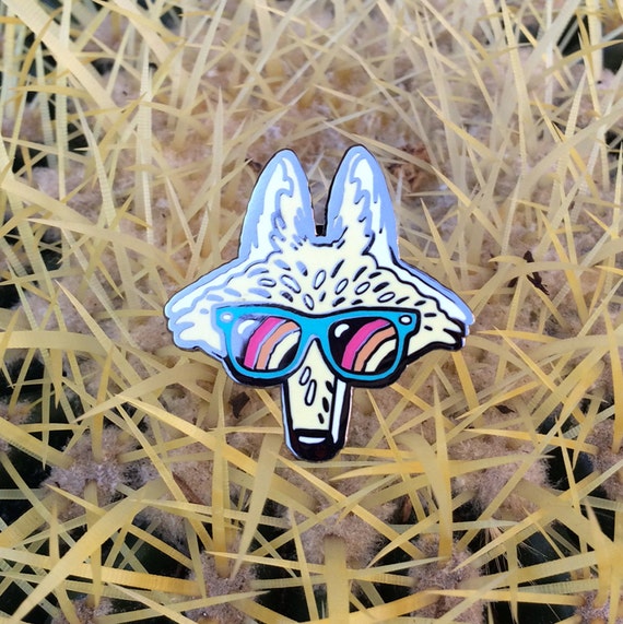 Cool Coyote Sunglasses Enamel Pin 