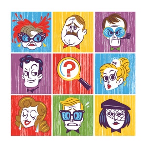 Clue : The Whodunit Bunch 12x12" art print