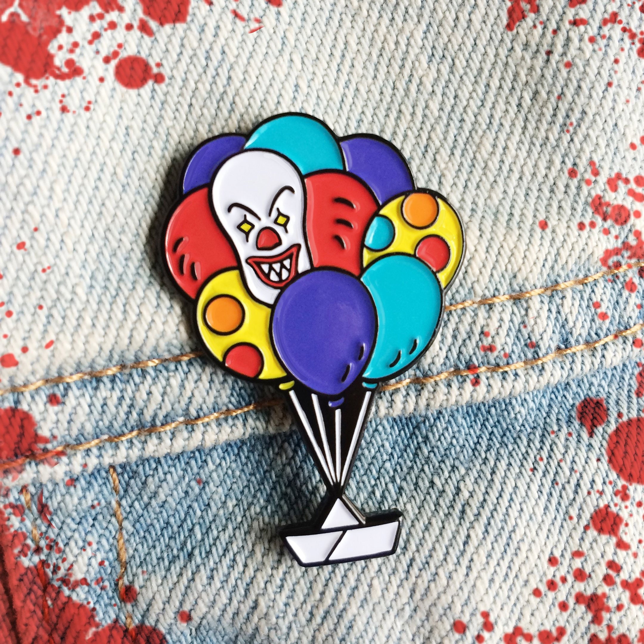 OPFunnyPins One Piece Pin Fu Strawhat Buggy The Clown Inspired Enamel