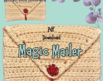 Briefumschlag-Muster: Rose Knopfverschluss, Briefumschlag gehäkelt (PDF Pattern
