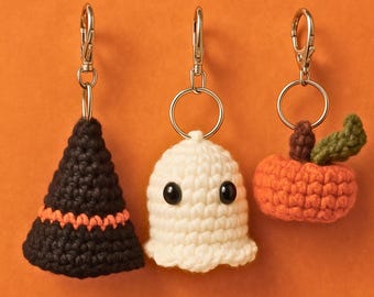 Portachiavi di Halloween / Accessorio stagionale fatto a mano all'uncinetto