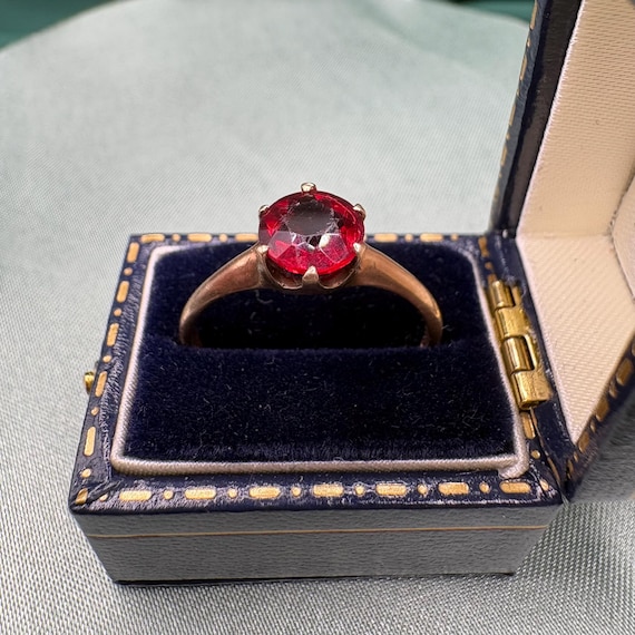 Victorian ruby solitaire, 12k, size 6 - image 7