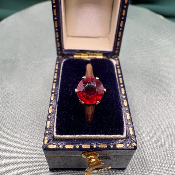 Victorian ruby solitaire, 12k, size 6 - image 4