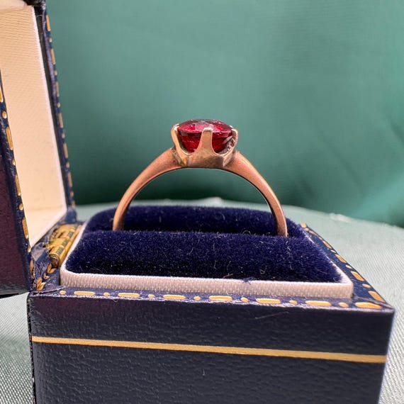 Victorian ruby solitaire, 12k, size 6 - image 2