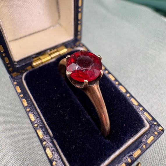 Victorian ruby solitaire, 12k, size 6 - image 1
