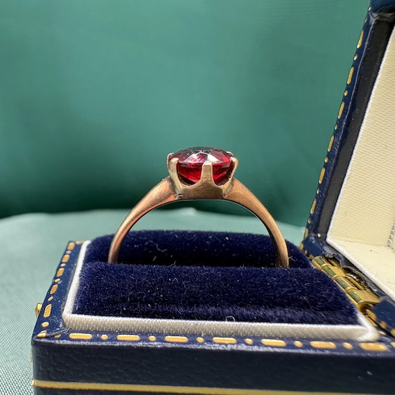 Victorian ruby solitaire, 12k, size 6 - image 3
