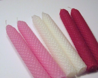 Valentine Beeswax Candles, Pink Beeswax Candles, Red Beeswax Candles, Creamy White Beeswax Candles, Beeswax Candles