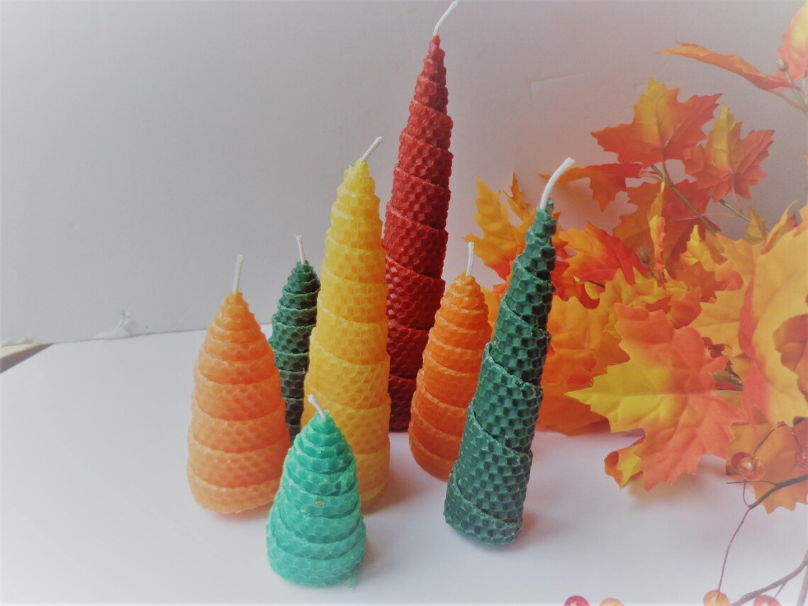 Fall Beeswax Tree Candles Autumn Tree Candles Beeswax Tree Etsy