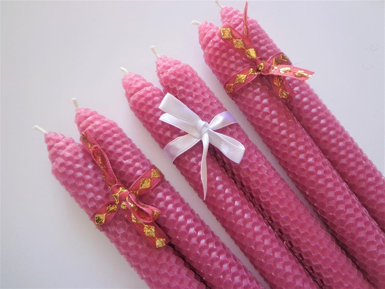 Rose Beeswax Candles Beeswax Candle Rose Wedding Candles Etsy