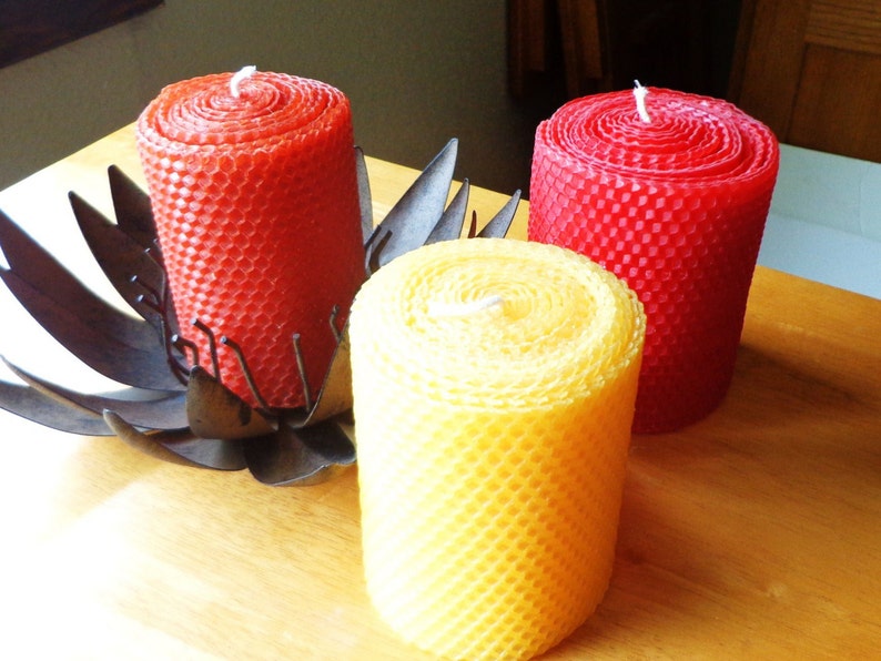 Autumn Beeswax Candles Beeswax Candle Red Beeswax Candle Etsy