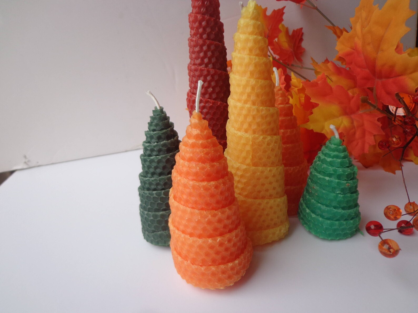Fall Beeswax Tree Candles Autumn Tree Candles Beeswax Tree Etsy