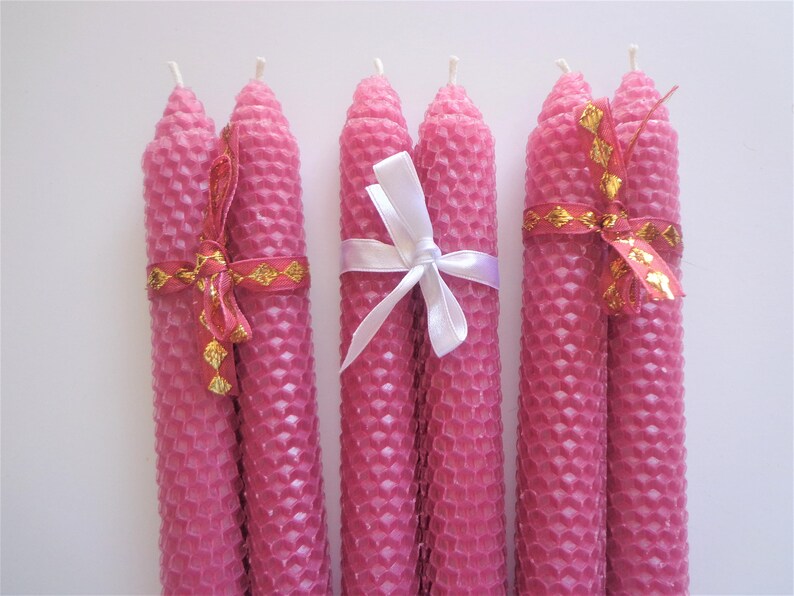 Rose Beeswax Candles Beeswax Candle Rose Wedding Candles Etsy
