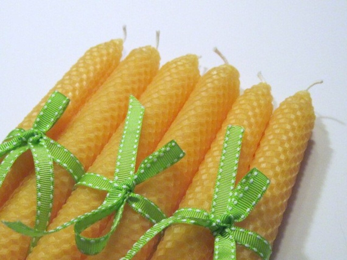 Yellow Beeswax Candles Etsy