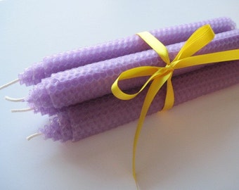 Lavender Beeswax Candles for Mom, Mother's Day Gift, Lavender Beeswax Candles, Beeswax Candles, Unscented Beeswax Candles, Candles, Tapers