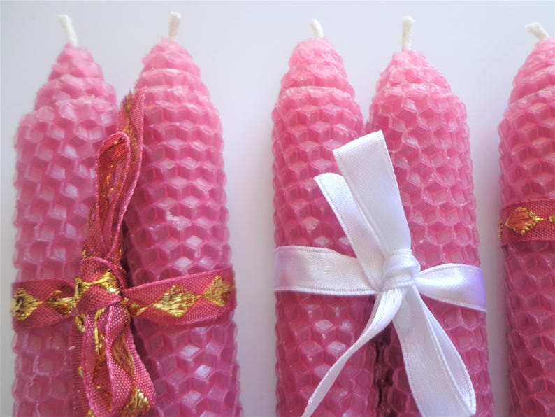 Rose Beeswax Candles Beeswax Candle Rose Wedding Candles Etsy