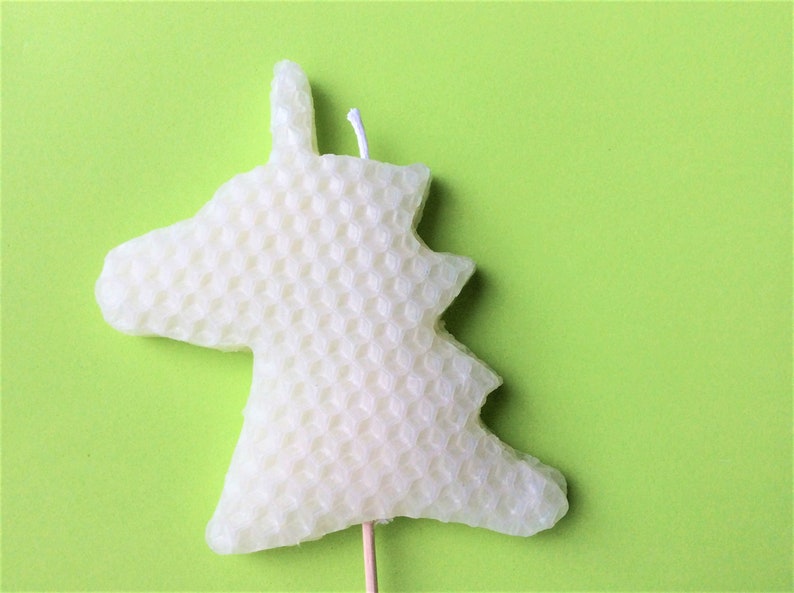 Unicorn Beeswax Candle, White Unicorn Beeswax Candle, Unicorn Birthday Candle, Unicorn Party Candle, Unicorn, Birthday Candle, Beeswax image 5