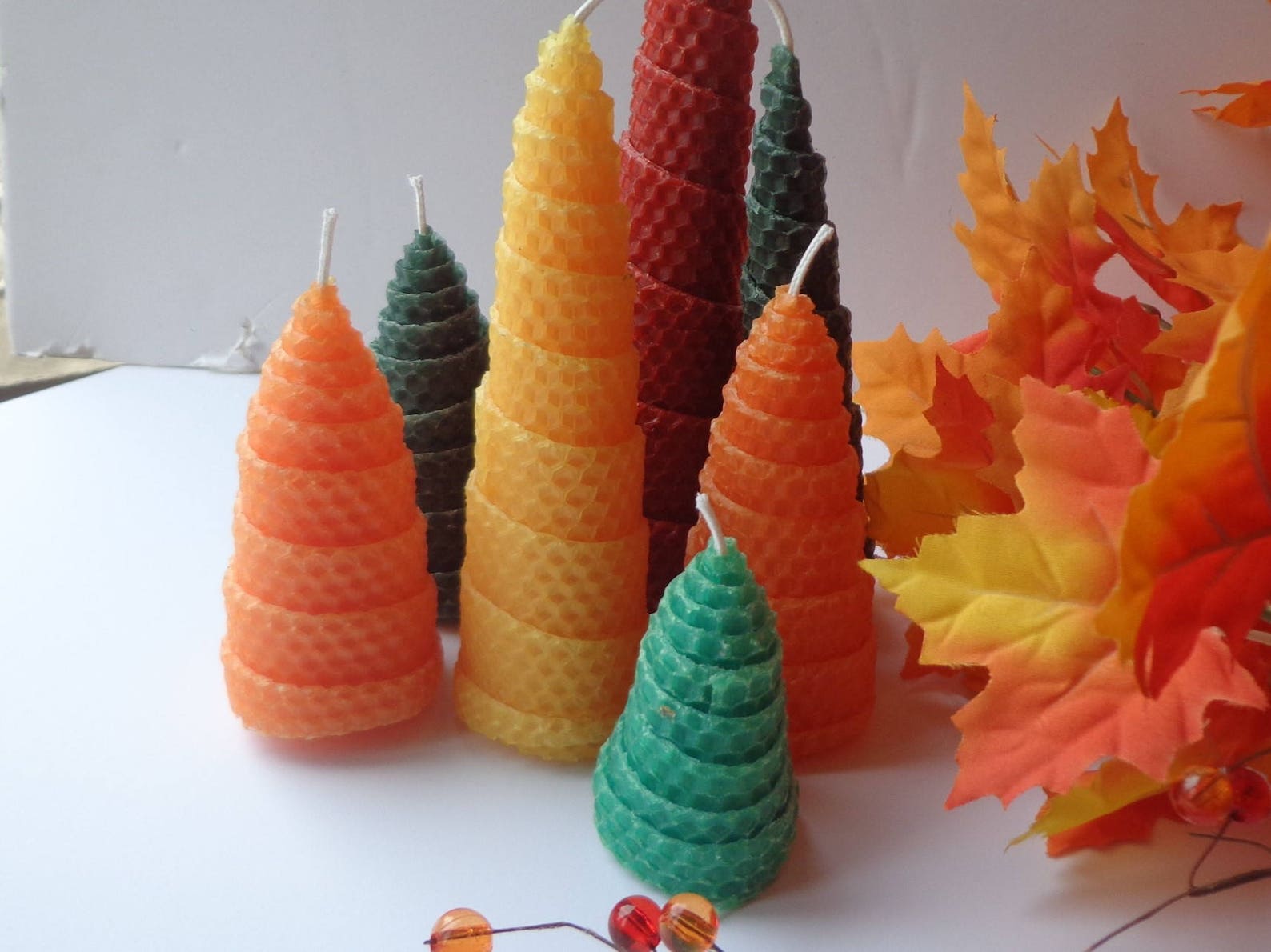 Fall Beeswax Tree Candles Autumn Tree Candles Beeswax Tree Etsy