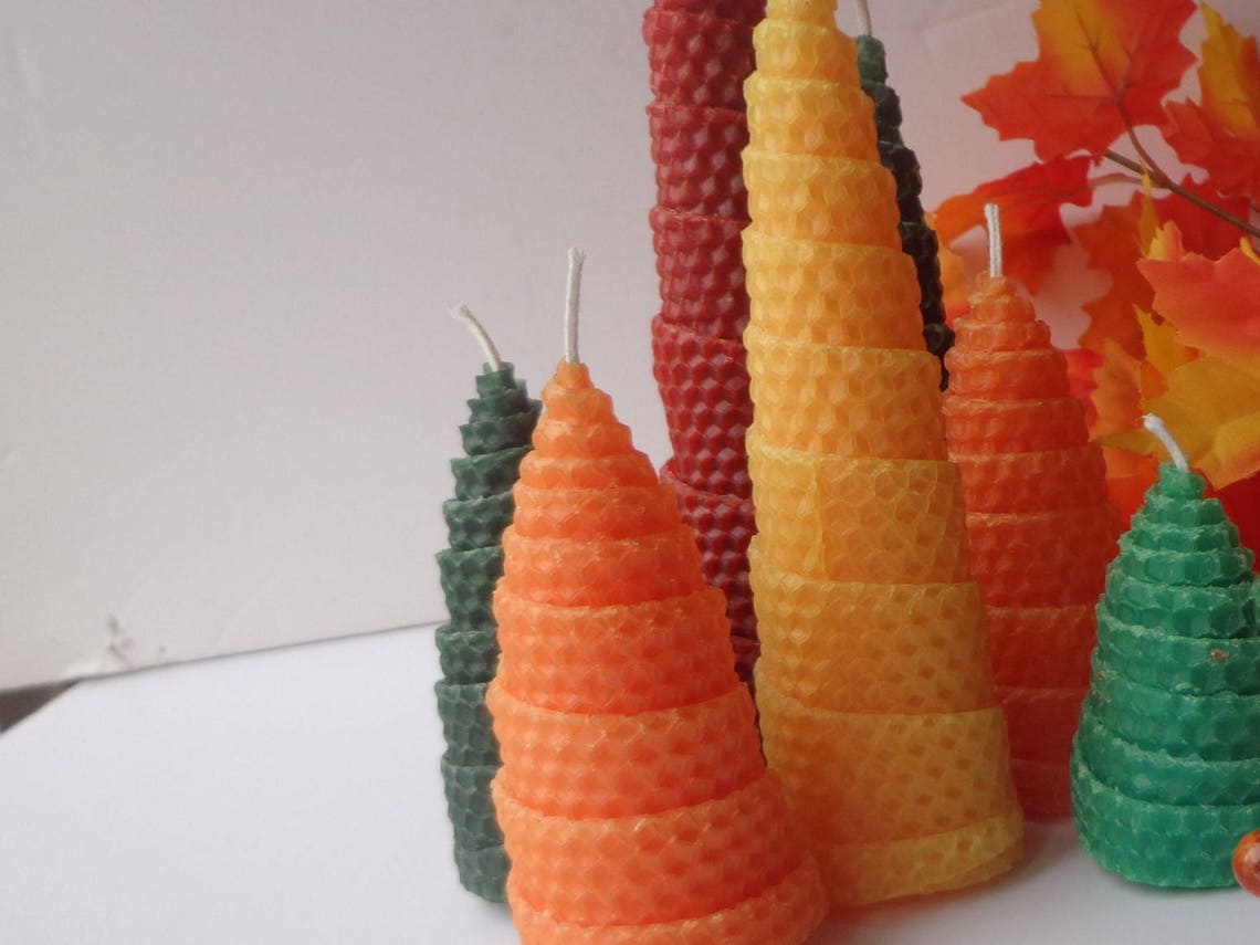 Fall Beeswax Tree Candles Autumn Tree Candles Beeswax Tree Etsy