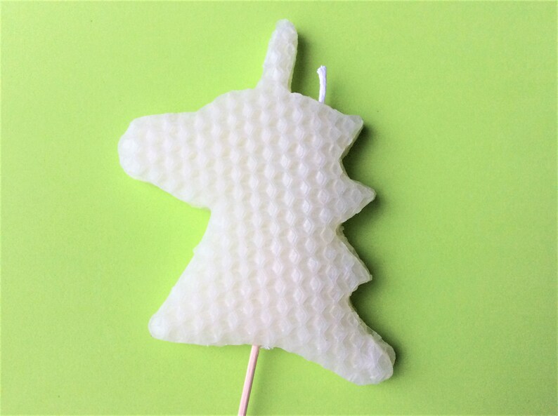 Unicorn Beeswax Candle, White Unicorn Beeswax Candle, Unicorn Birthday Candle, Unicorn Party Candle, Unicorn, Birthday Candle, Beeswax Black