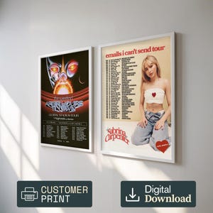 Kundenspezifische Konzerttourdaten Poster Digitales Album Art mit Tourdaten. Konzert Geschenk Idee für Musik Liebhaber