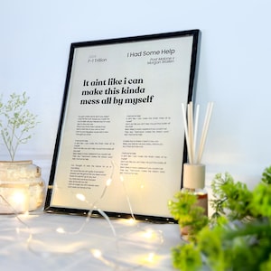 Minimalistyczny niestandardowy nadruk tekstu piosenki – plakat muzyczny w stylu szwajcarskim, spersonalizowana sztuka ścienna