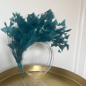 Petrol Fascinator Haarband, Feder Kopfschmuck
