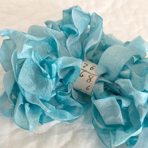 Hand Dyed Ribbon Powder Blue 10 Yards image 1