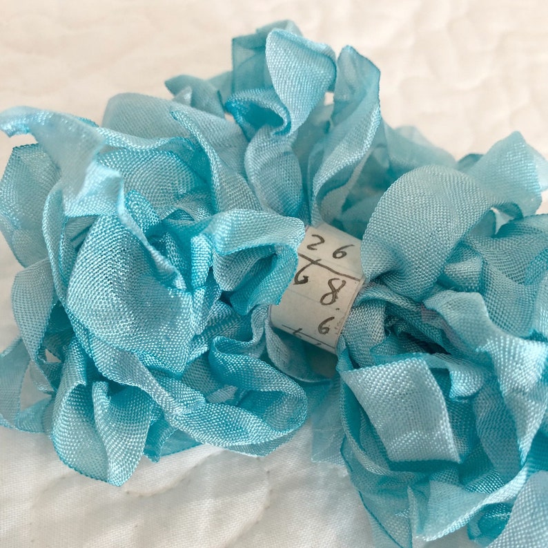 Hand Dyed Ribbon Powder Blue 10 Yards image 1