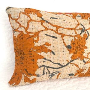 Vintage Kantha Boho Cottage Pillow Cover 12 x 16 image 3