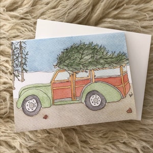 Holiday Watercolor Greeting Cards Set of 6 image 7
