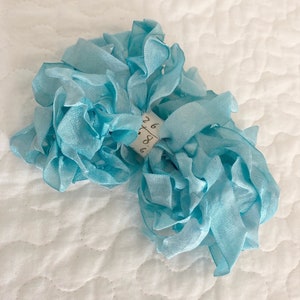 Hand Dyed Ribbon Powder Blue 10 Yards image 5