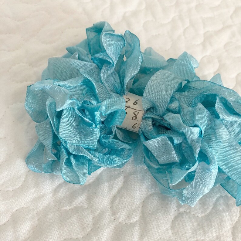 Hand Dyed Ribbon Powder Blue 10 Yards image 2