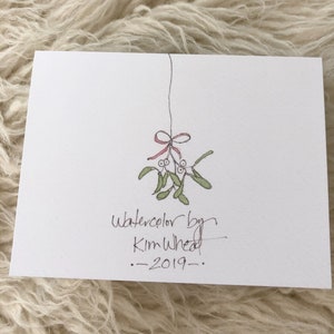 Holiday Watercolor Greeting Cards Set of 6 image 8