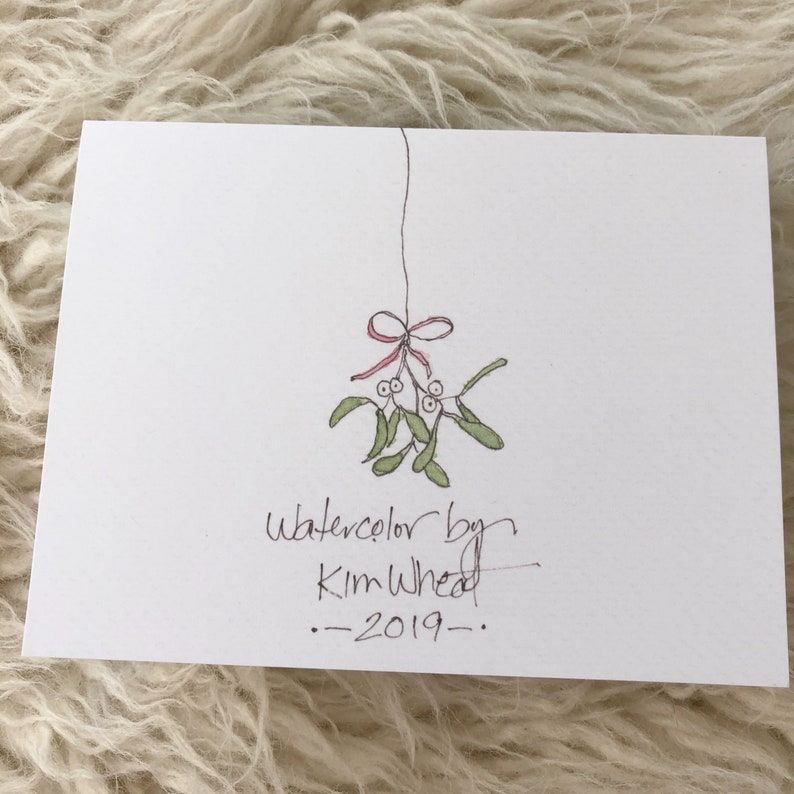 Holiday Watercolor Greeting Cards Set of 6 image 8