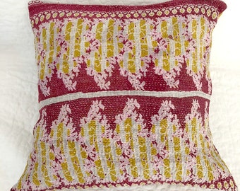 Vintage Kantha Boho Cottage Pillow Cover 13