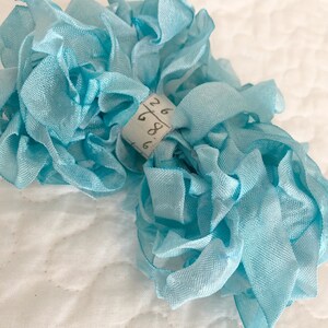 Hand Dyed Ribbon Powder Blue 10 Yards image 3