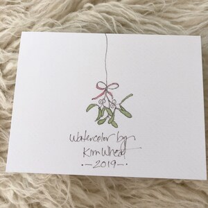 Holiday Winter Watercolor Greeting Card with Envelope Mittens zdjęcie 3
