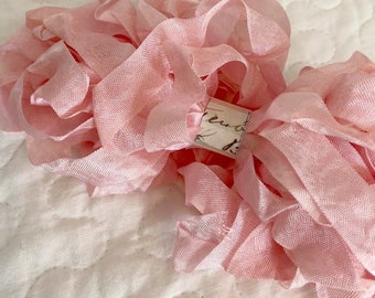 Hand Dyed Ribbon Petal Pink 10 Yards