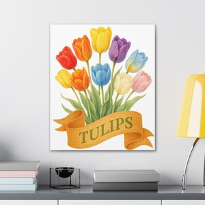 Colorful Tulip Canvas Wall Art | Spring Decor, Flower Print, Home Decoration, Gift for Garden Lovers, Mother&#39;s Day