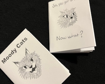 Moody Cats, Mini Zine, New Cat Zine, Funny Zine, Cats, Cat Lovers, Catlady, Cat Gift Ideas