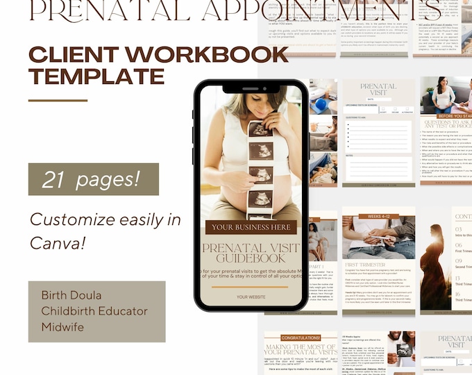 Editable Postpartum Planning Workbook: Canva Template (printable ...