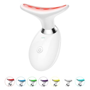 7-Color Rechargeable Neck & Face Massager with Vibration Technology, Portable Skin Care Sculpting Tool and Beauty Device