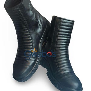 BlackFallout Leder Cosplay Schuhe | Handgemachte Ödland Kostüm Stiefel | Vault Dweller NCR Waldläufer Schuhe | Alle Größen | Kundenspezifische Cosplay Schuhe